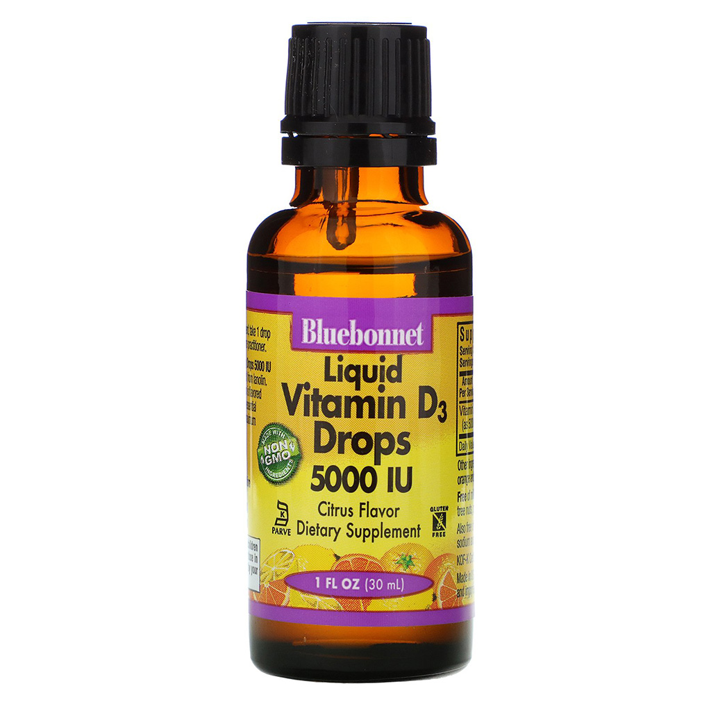 Liquid Vitamin D3 Drops, Natural Citrus Flavor, 5000 IU, 1 fl oz (30 ml)
